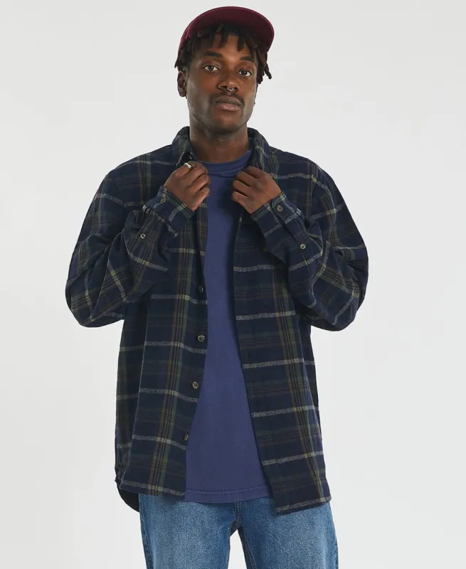 Trade Shirt Navy Green Check sold by Neverland