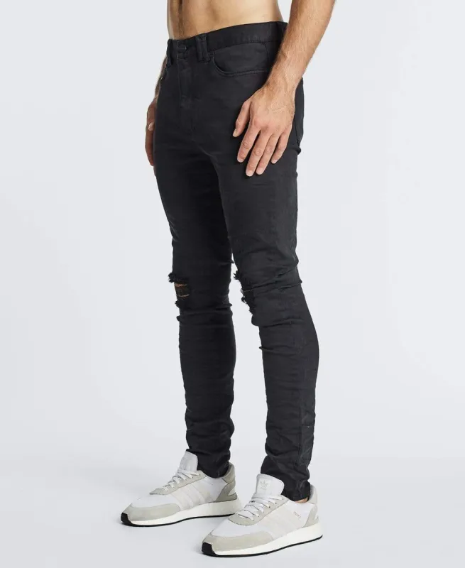 Flynn 5 Pocket Skinny Fit Jeans Jet Black made by Neverland