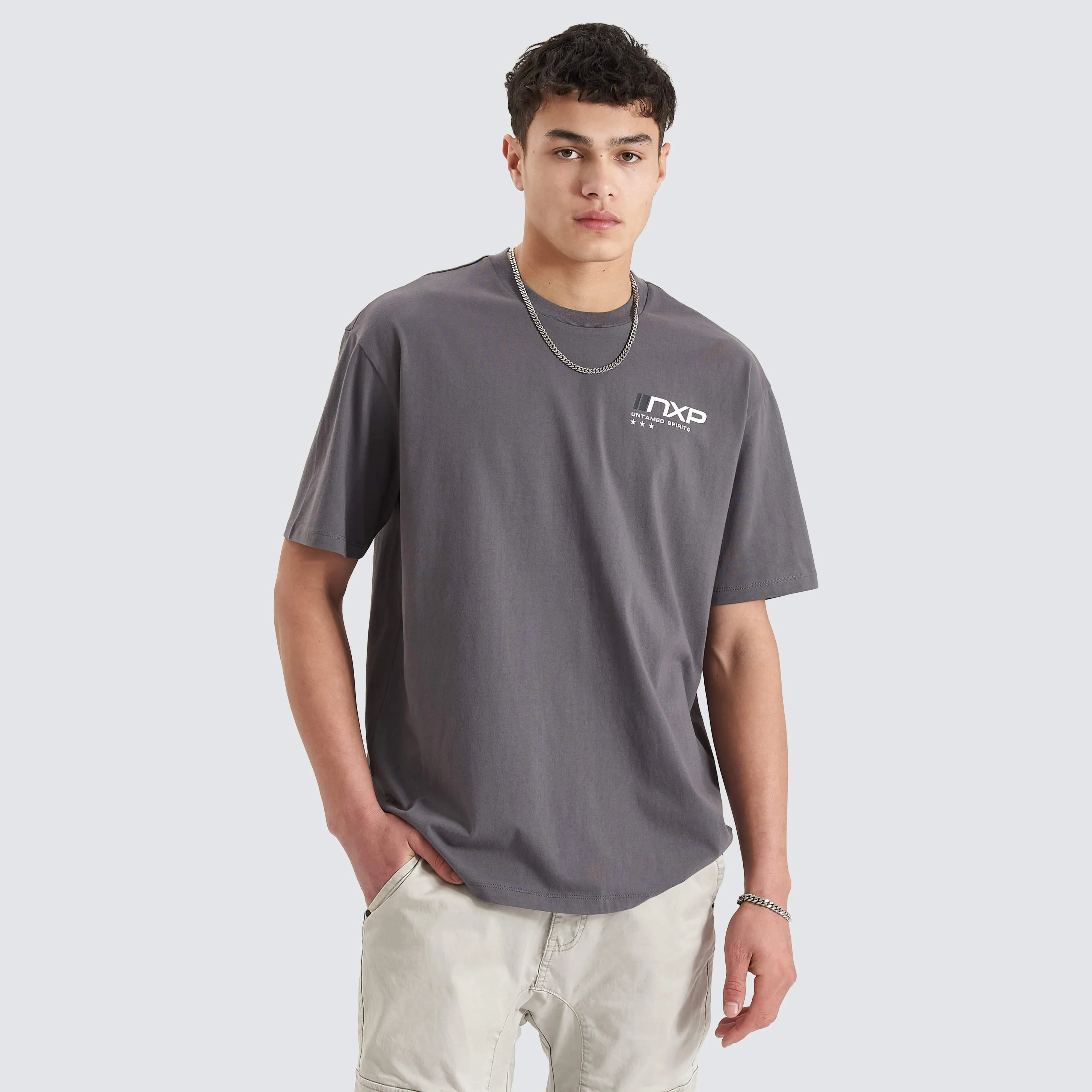 Dynamic Heavy Box Fit Tee Asphalt sold by Neverland product image thumbnail 4