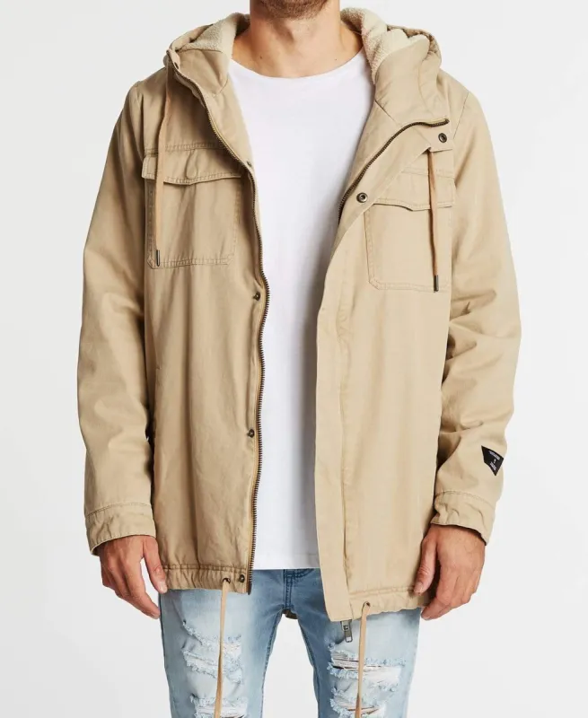 Granada Hooded Parker Jacket Sand sold by Neverland