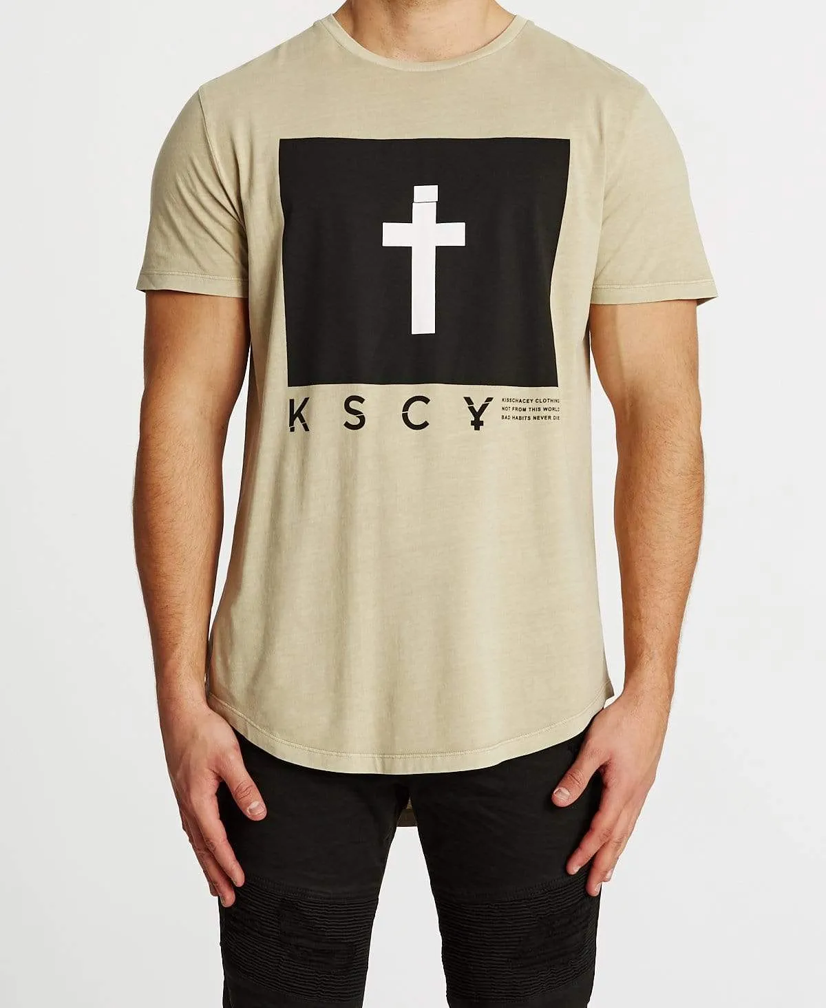 Grafton Dual Curved T-Shirt Pigment Sand sold by Neverland