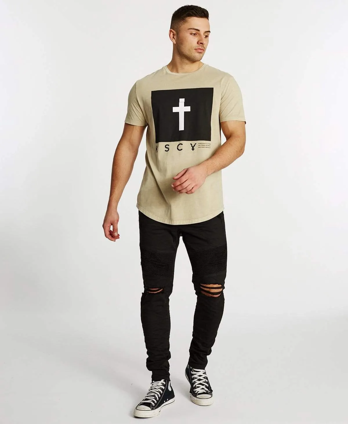 Grafton Dual Curved T-Shirt Pigment Sand sold by Neverland product image thumbnail 4