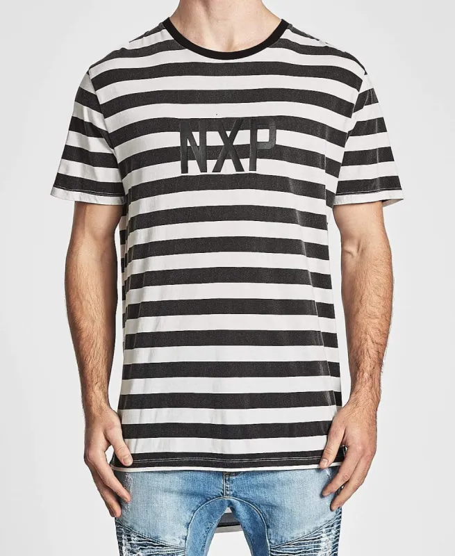 Break Cape Back T-Shirt Black/White Stripe sold by Neverland