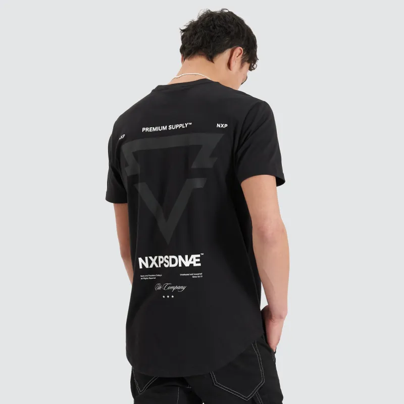 Mullion Dual Curved Tee Jet Black sold by Neverland