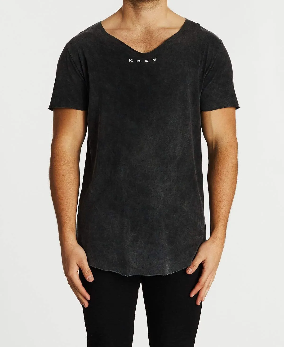 Romance Raw V-Neck T-Shirt Mineral Black sold by Neverland product image thumbnail 2
