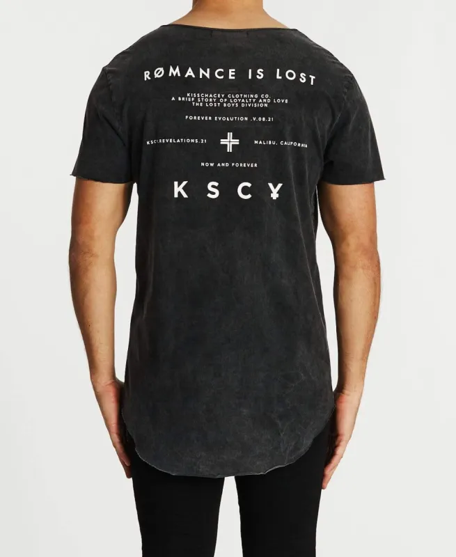 Romance Raw V-Neck T-Shirt Mineral Black sold by Neverland