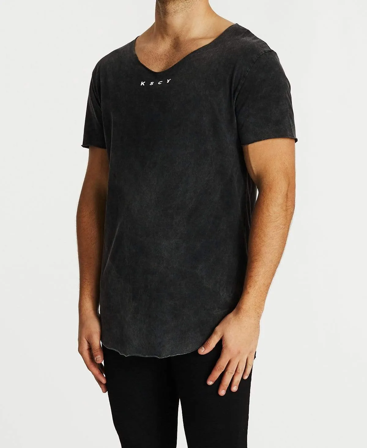 Romance Raw V-Neck T-Shirt Mineral Black sold by Neverland product image thumbnail 3