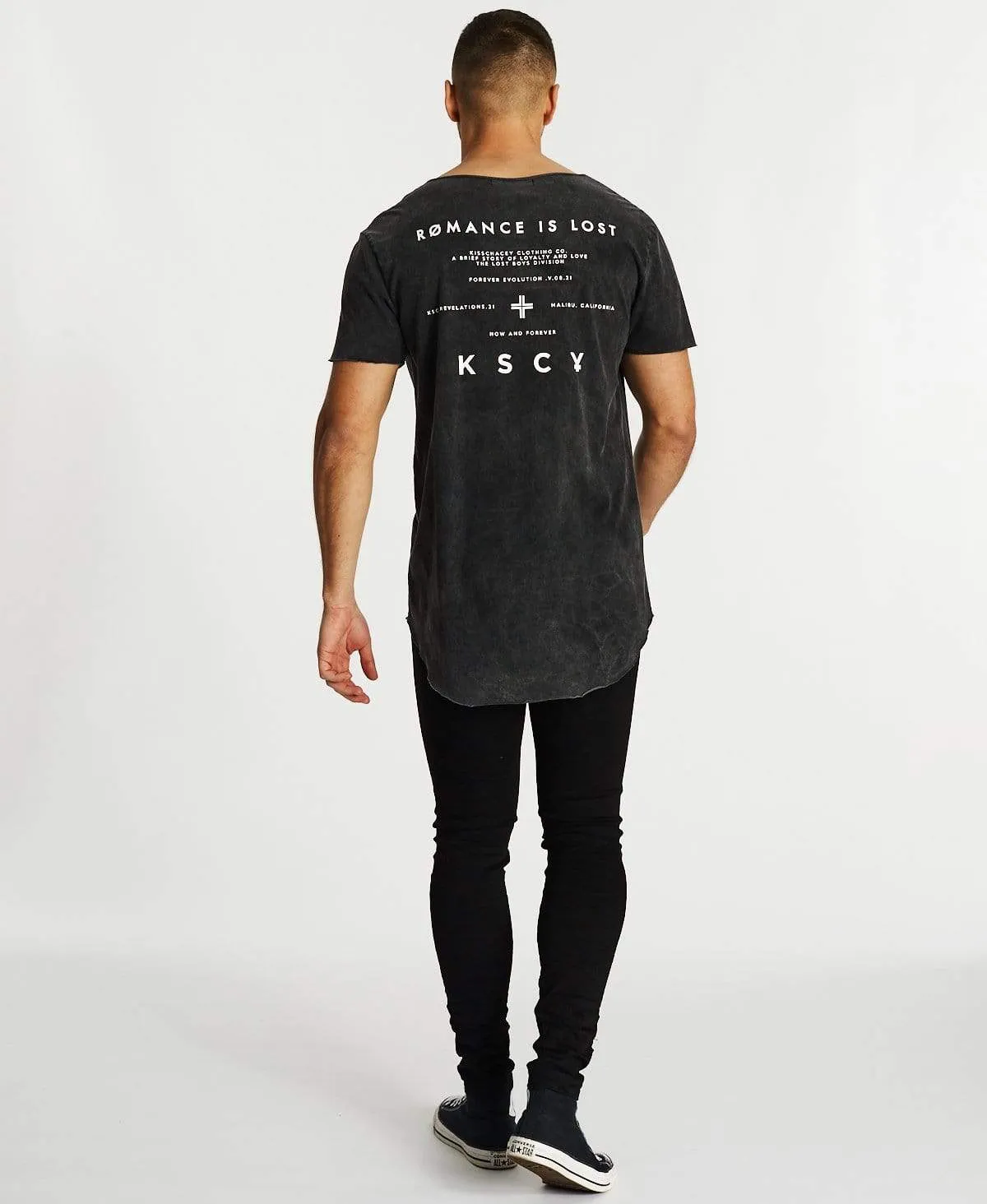 Romance Raw V-Neck T-Shirt Mineral Black sold by Neverland product image thumbnail 5