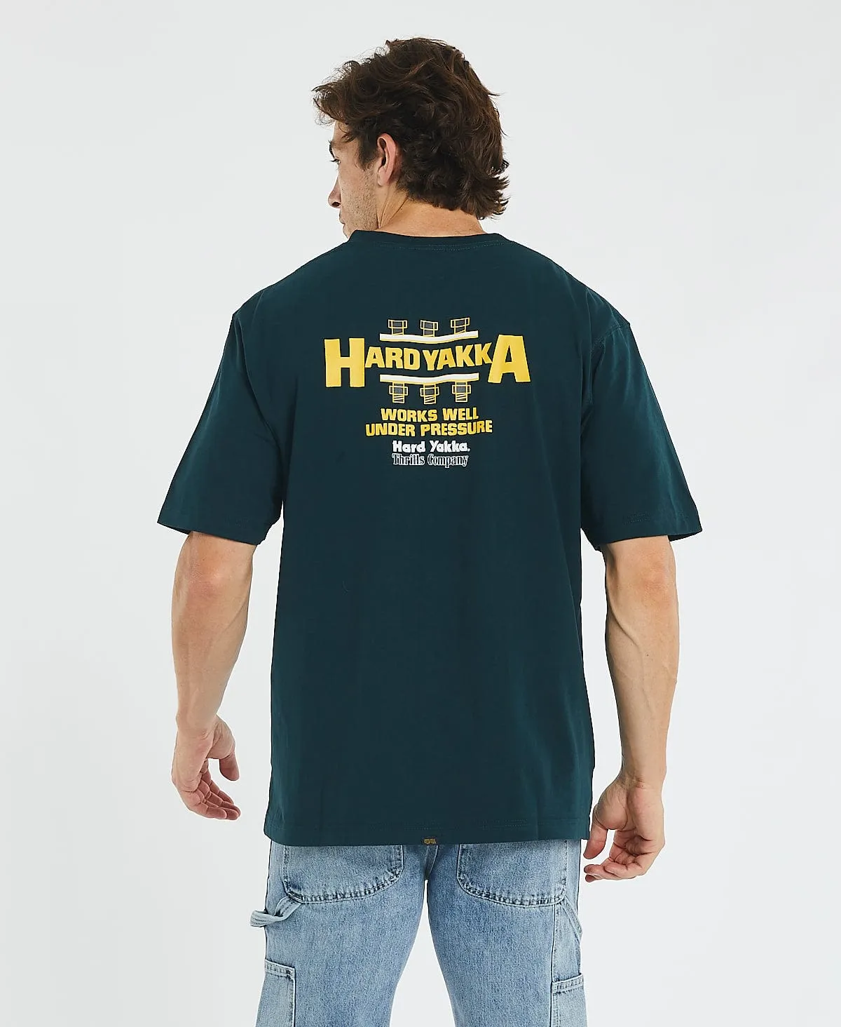 Hard Yakka x Thrills Works Well Oversize Merch Fit T-Shirt Yakka Green sold by Neverland product image thumbnail 2