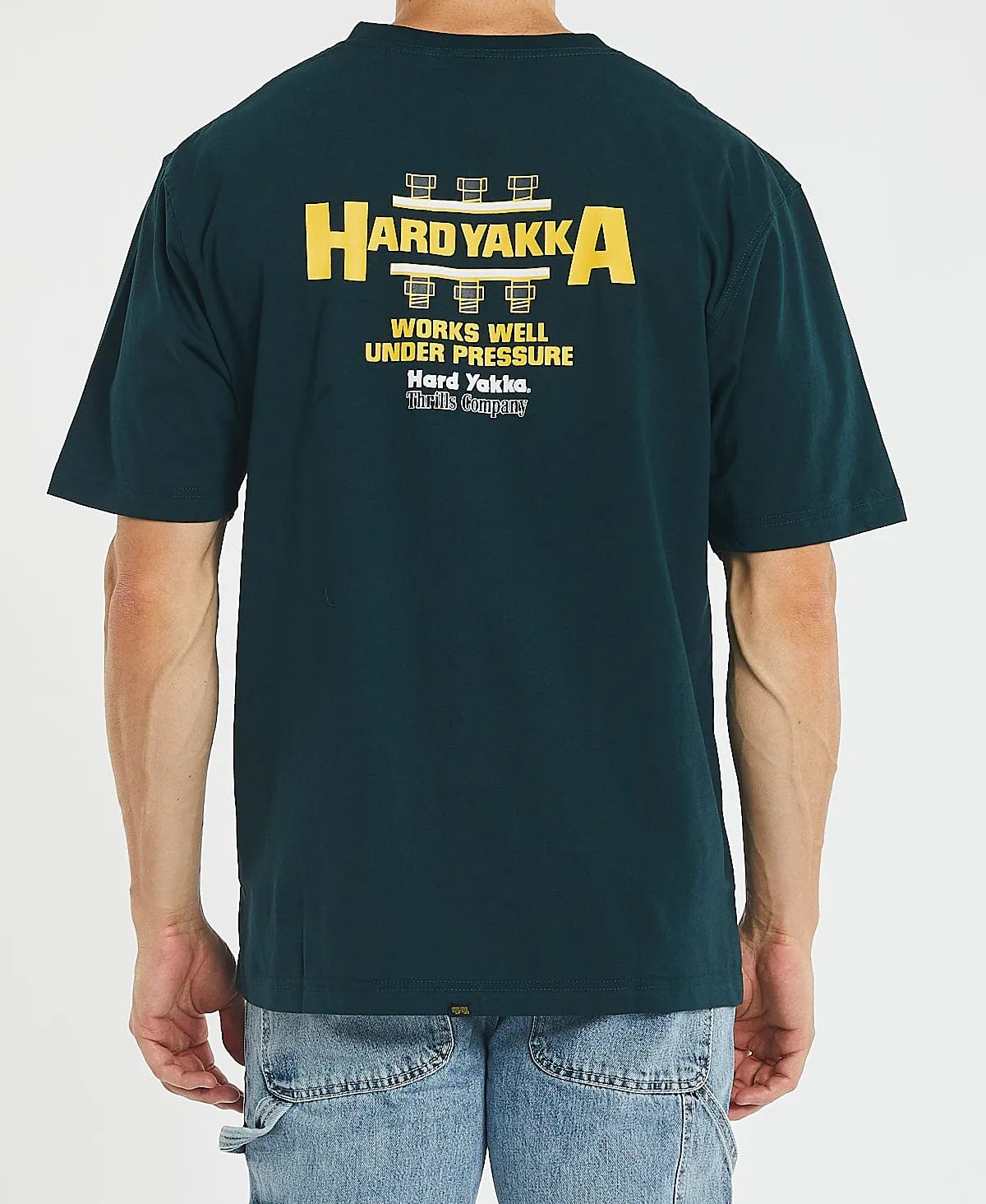 Hard Yakka x Thrills Works Well Oversize Merch Fit T-Shirt Yakka Green sold by Neverland product image thumbnail 4