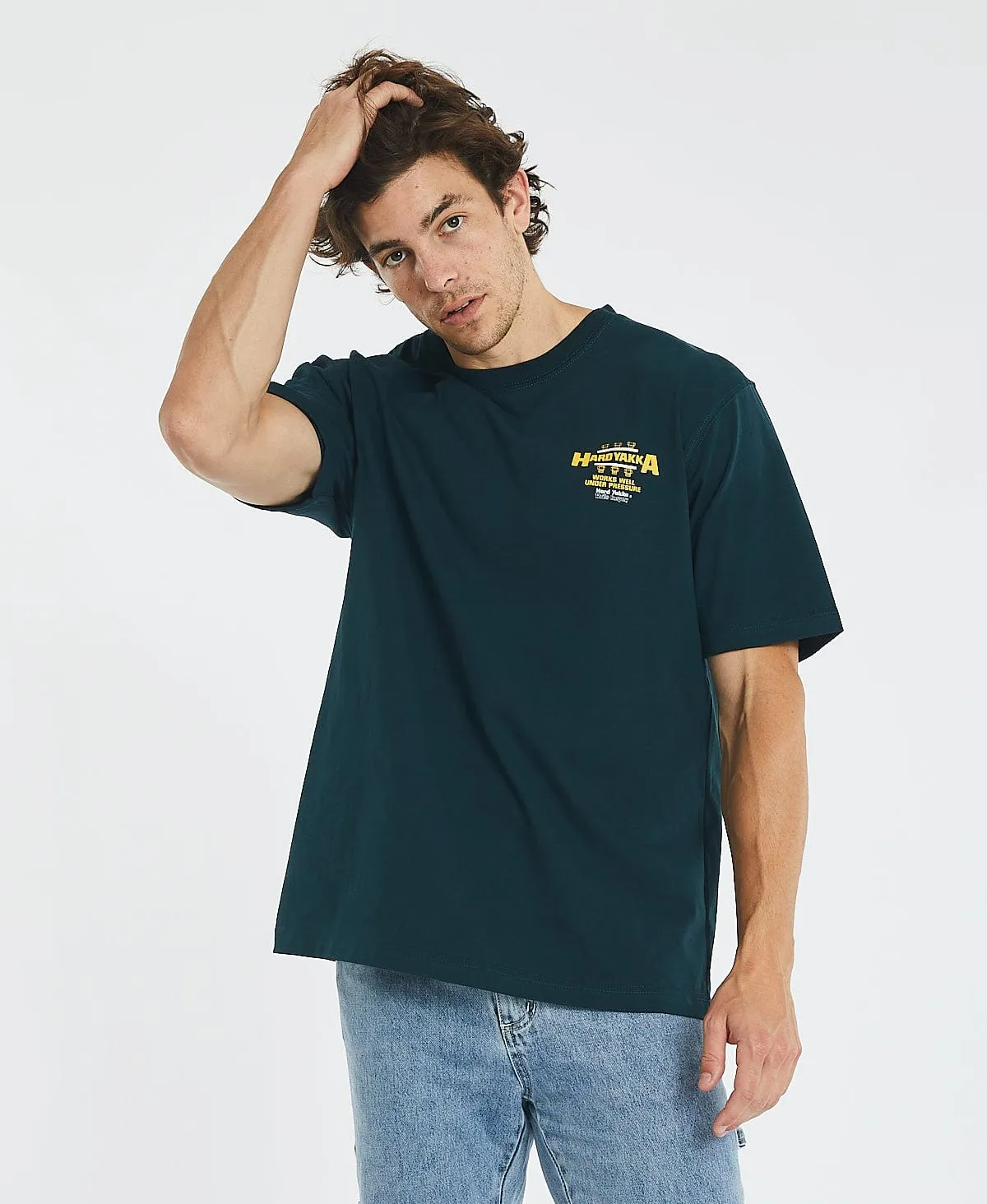 Hard Yakka x Thrills Works Well Oversize Merch Fit T-Shirt Yakka Green sold by Neverland