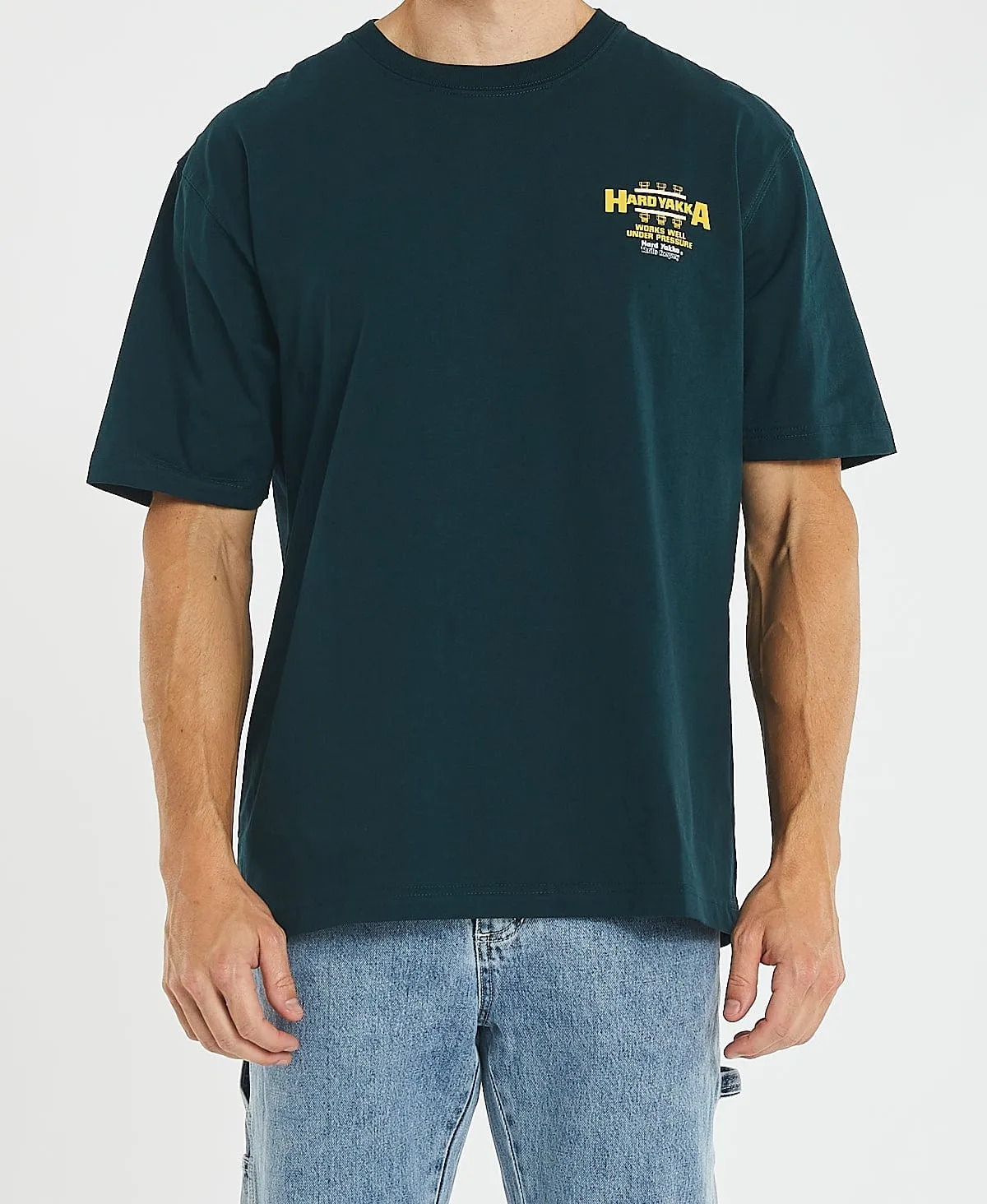 Hard Yakka x Thrills Works Well Oversize Merch Fit T-Shirt Yakka Green sold by Neverland product image thumbnail 3