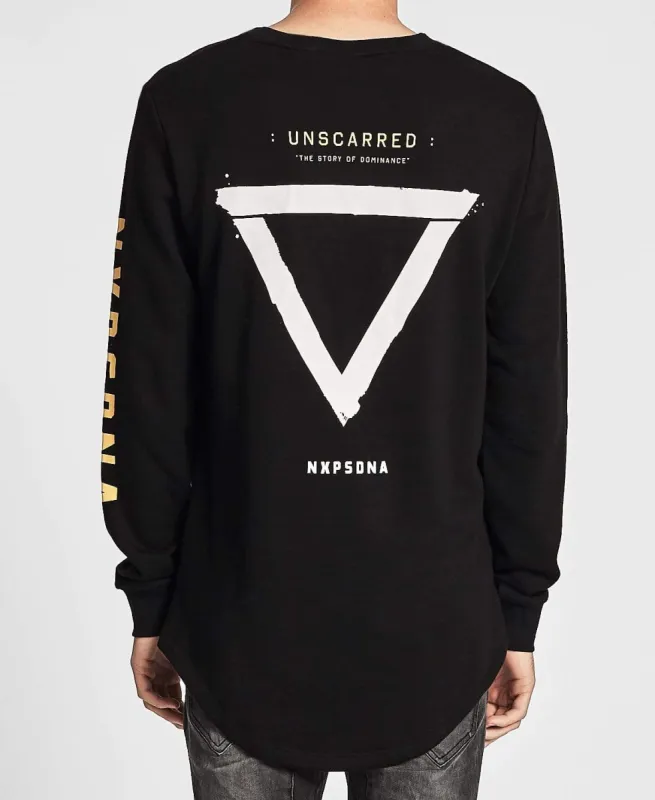 Darkside Curved Hem Jumper Jet Black sold by Neverland
