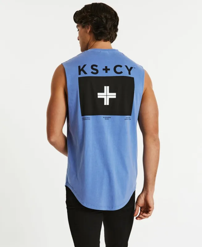 Disillusion Dual Curved Muscle Tee Pigment Marine sold by Neverland