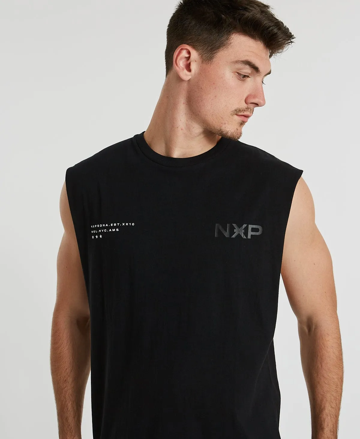 Turn Back Scoop Back Muscle Tee Jet Black sold by Neverland product image thumbnail 2