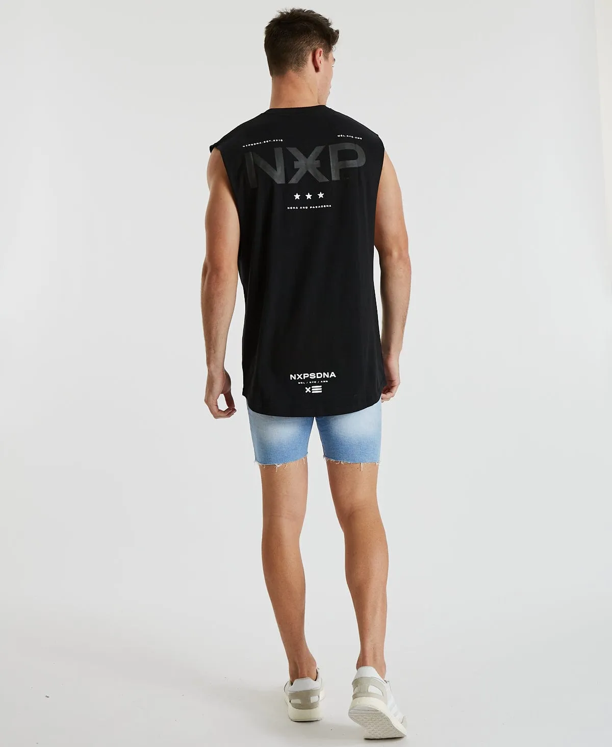 Turn Back Scoop Back Muscle Tee Jet Black sold by Neverland product image thumbnail 5