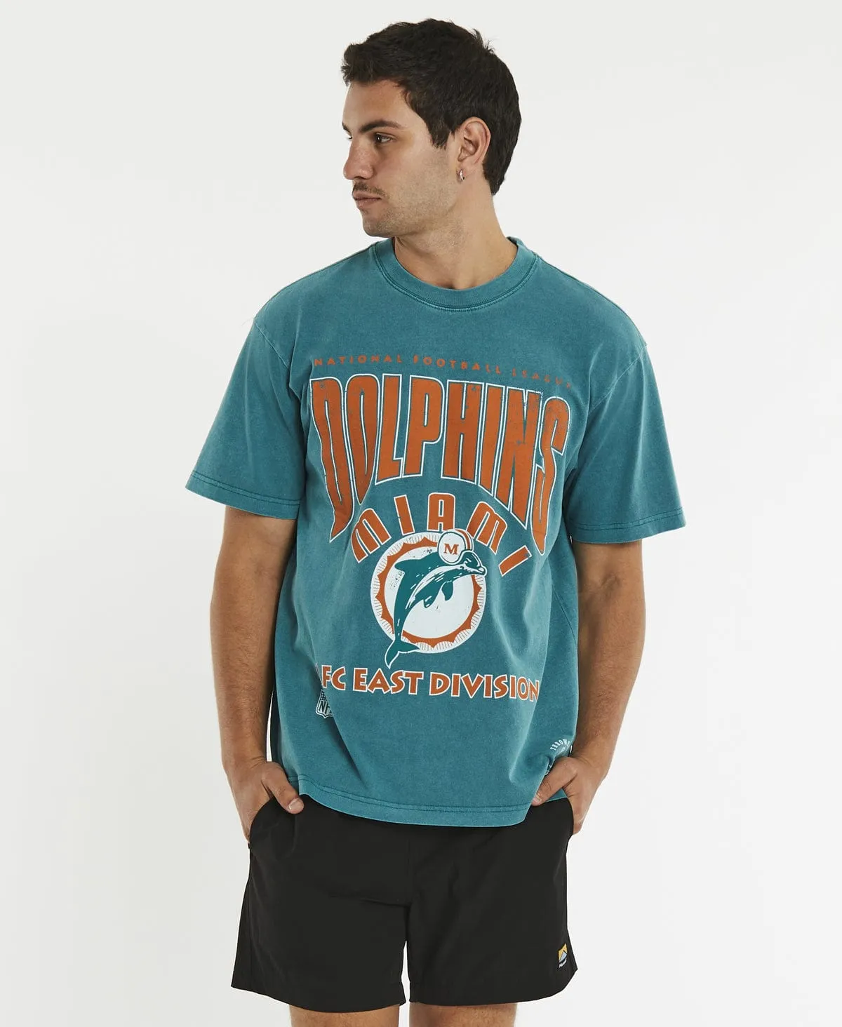 Division Arch Dolphins T-Shirt Faded Teal sold by Neverland