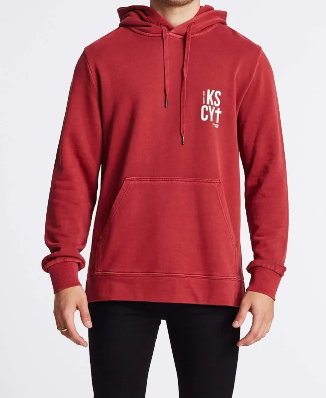 False Hopes Step Hem Hoodie Pigment Burgundy sold by Neverland