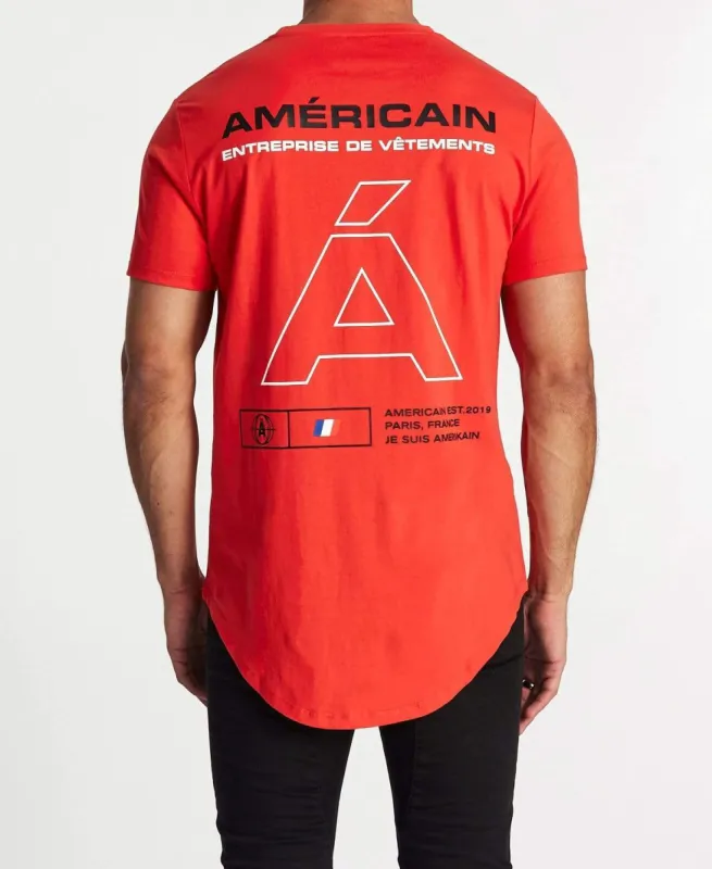 Echauffer Dual Curved T-Shirt Red sold by Neverland