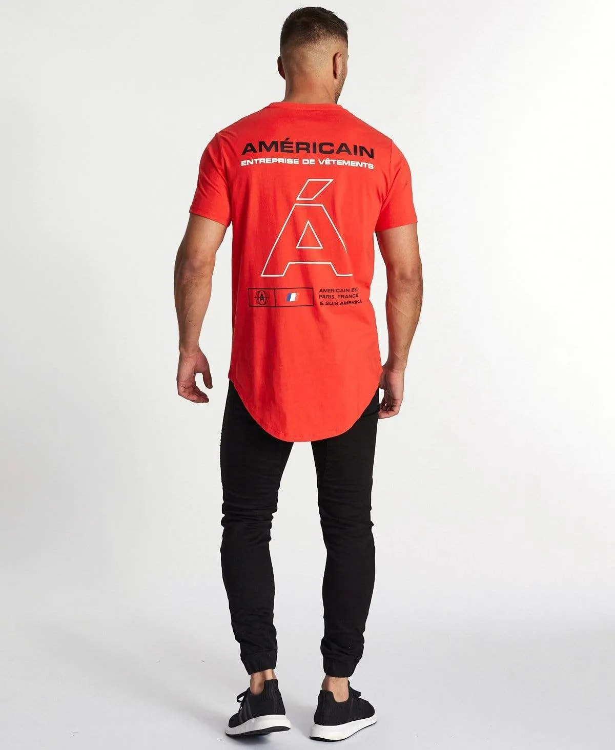 Echauffer Dual Curved T-Shirt Red sold by Neverland product image thumbnail 5