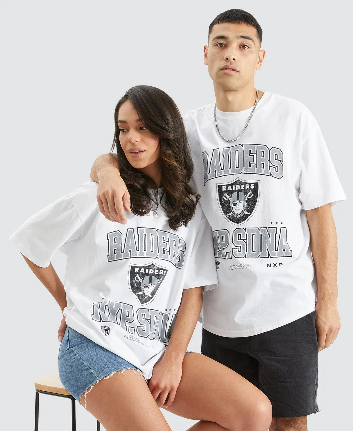 Las Vegas Box Fit Scoop T-Shirt White sold by Neverland