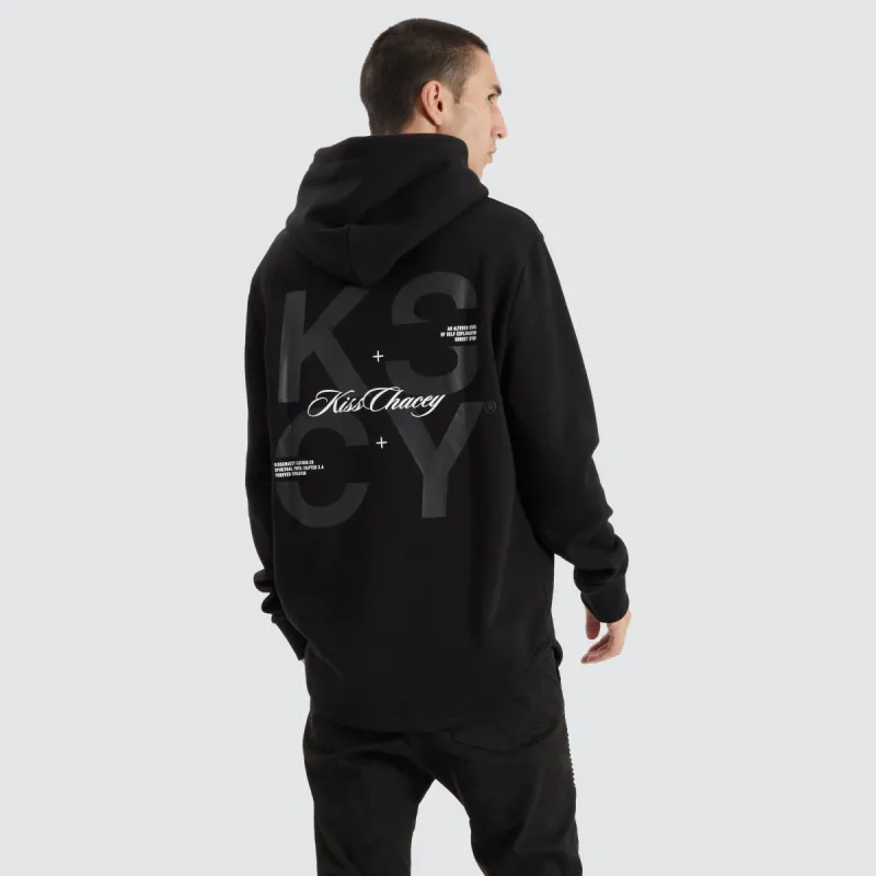 Keystone Heavy Hooded Dual Curved Jumper Jet Black sold by Neverland