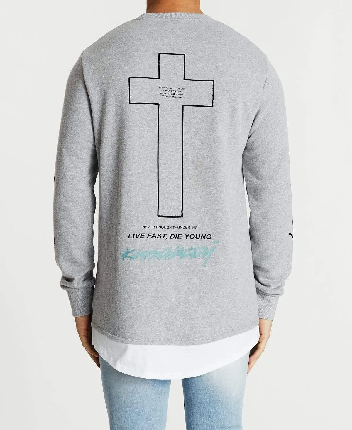 Die Young Layered Jumper Grey Marle sold by Neverland