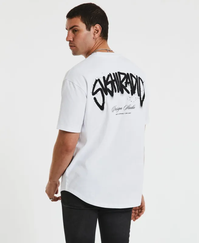 Technology Box Fit Scoop T-Shirt Optical White sold by Neverland