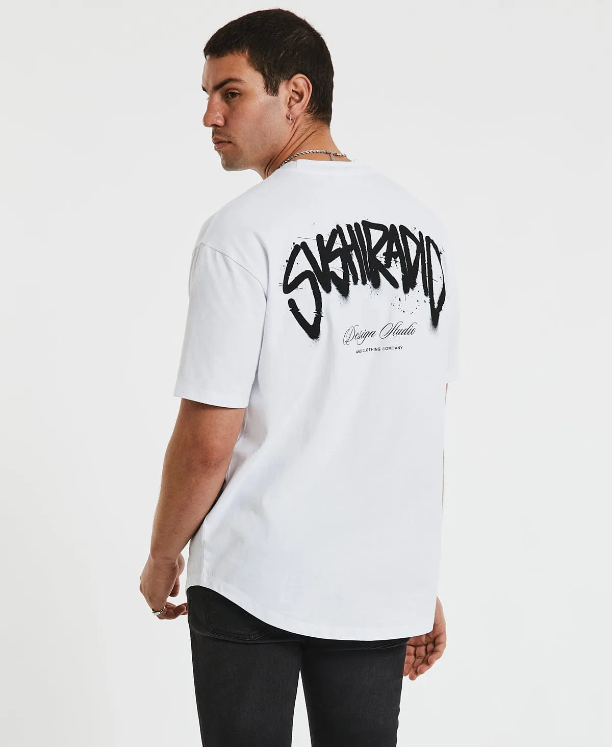 Technology Box Fit Scoop T-Shirt Optical White sold by Neverland