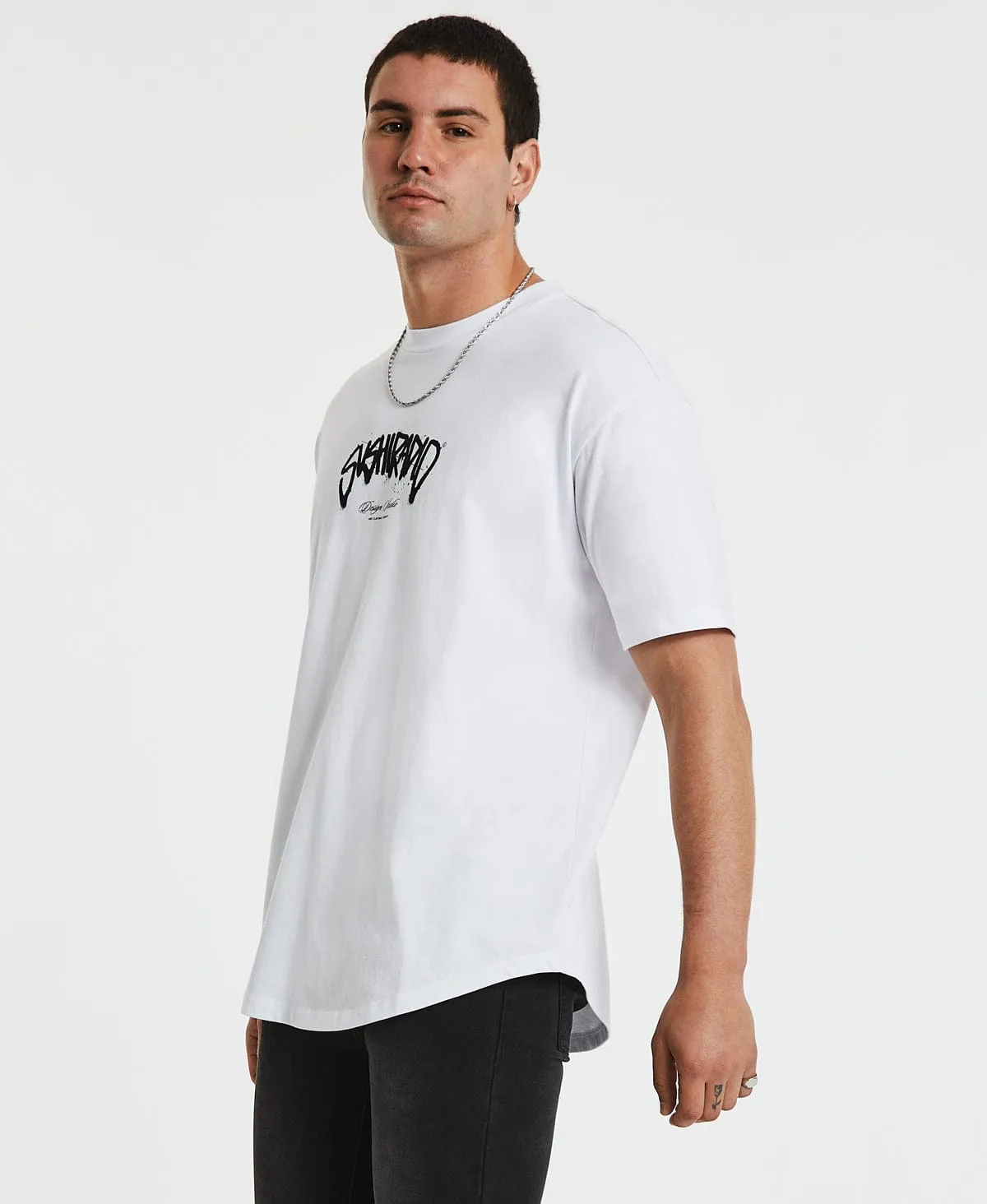 Technology Box Fit Scoop T-Shirt Optical White sold by Neverland product image thumbnail 2