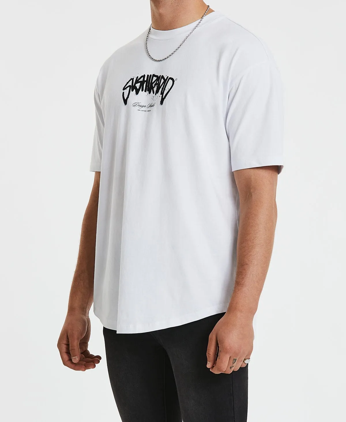 Technology Box Fit Scoop T-Shirt Optical White sold by Neverland product image thumbnail 4