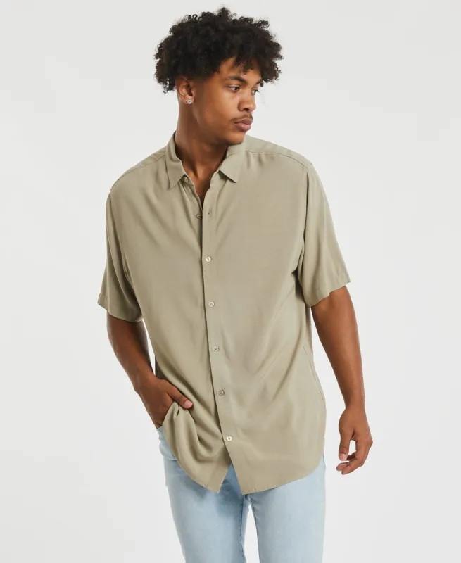 Oxford Relaxed Short Sleeve Shirt Sepia sold by Neverland