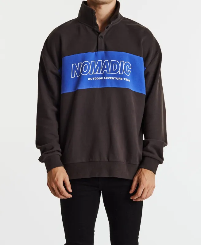 Space Pull Over Jumper Asphalt/Blue sold by Neverland