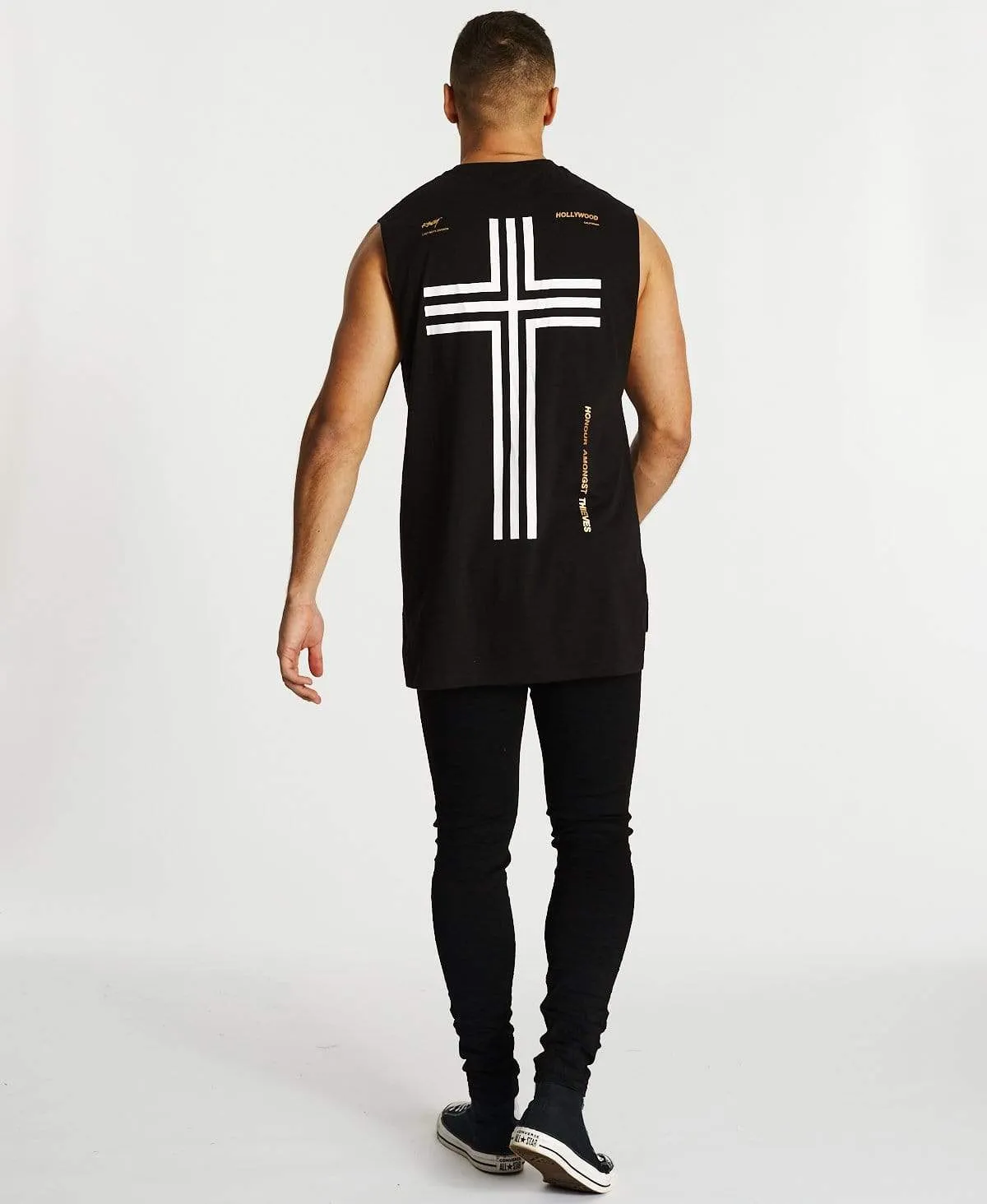 Stolen Step Hem Muscle Tee Jet Black sold by Neverland product image thumbnail 5