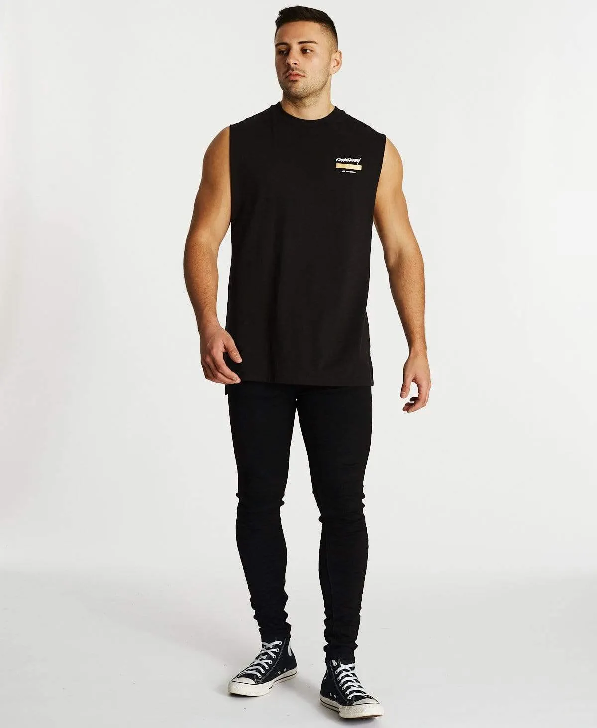 Stolen Step Hem Muscle Tee Jet Black sold by Neverland product image thumbnail 4