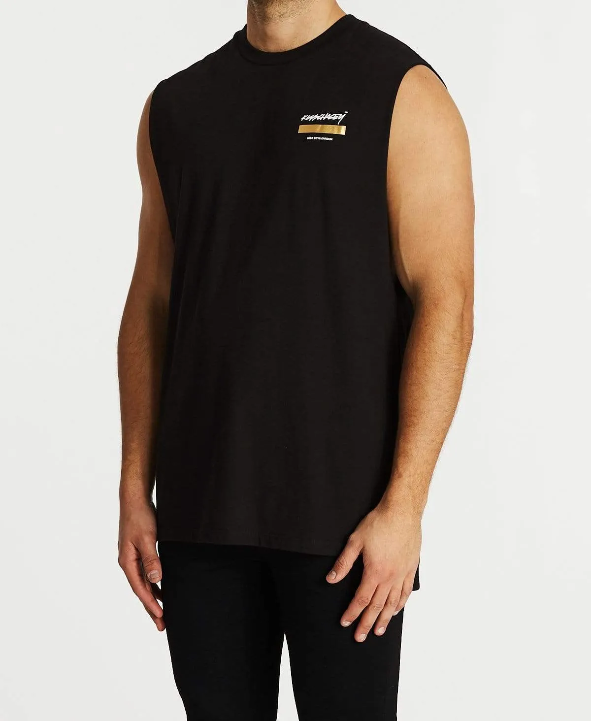 Stolen Step Hem Muscle Tee Jet Black sold by Neverland product image thumbnail 3