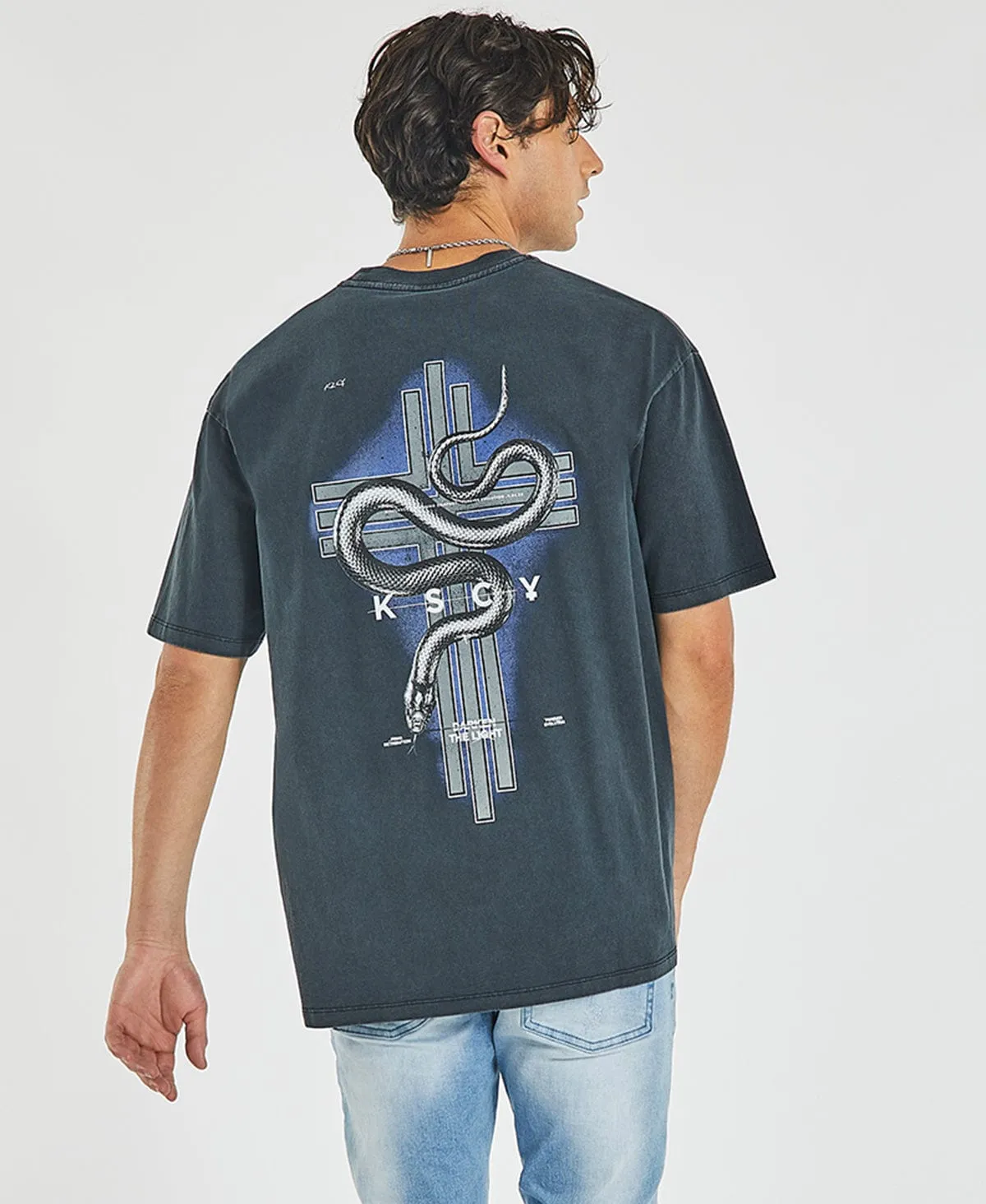 Cannington Box Fit T-Shirt Pigment Anthracite Black sold by Neverland