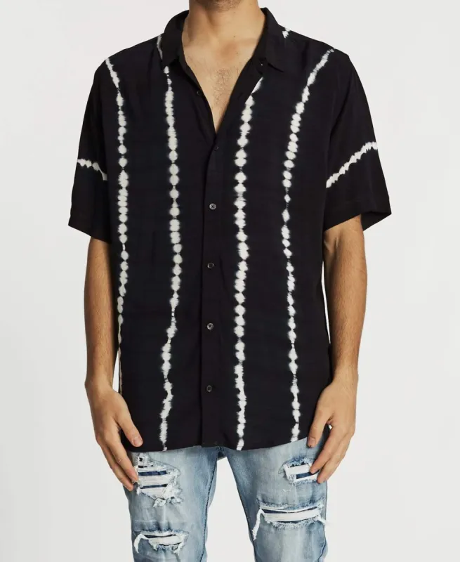 Zero Relaxed Short Sleeve Shirt Tie Dye Black sold by Neverland