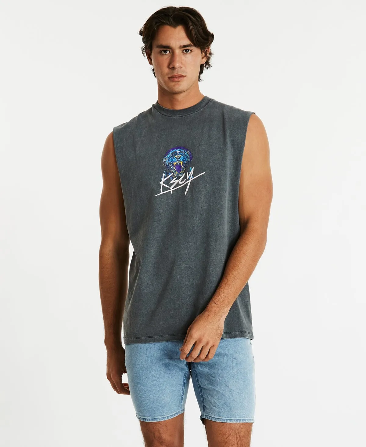 Edge Standard Muscle Tee Pigment Charcoal sold by Neverland