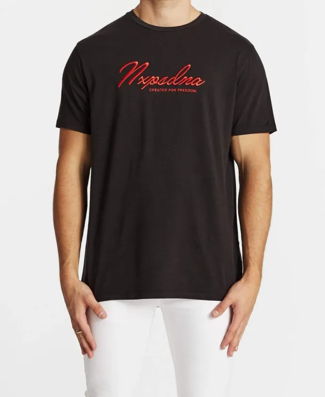 Freedom Scoop Back T-Shirt Pigment Black sold by Neverland