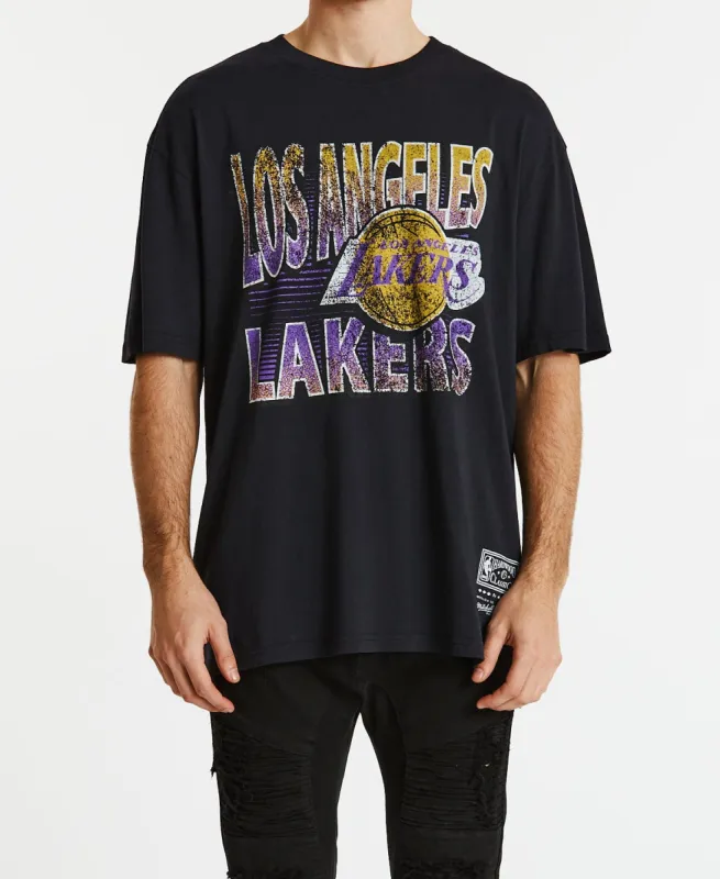 Incline Stack T-Shirt Lakers Faded Black sold by Neverland