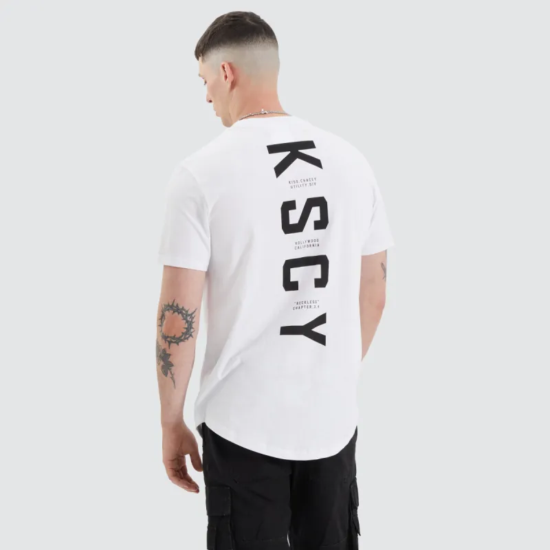 Ilment Dual Curved Tee Optical White sold by Neverland