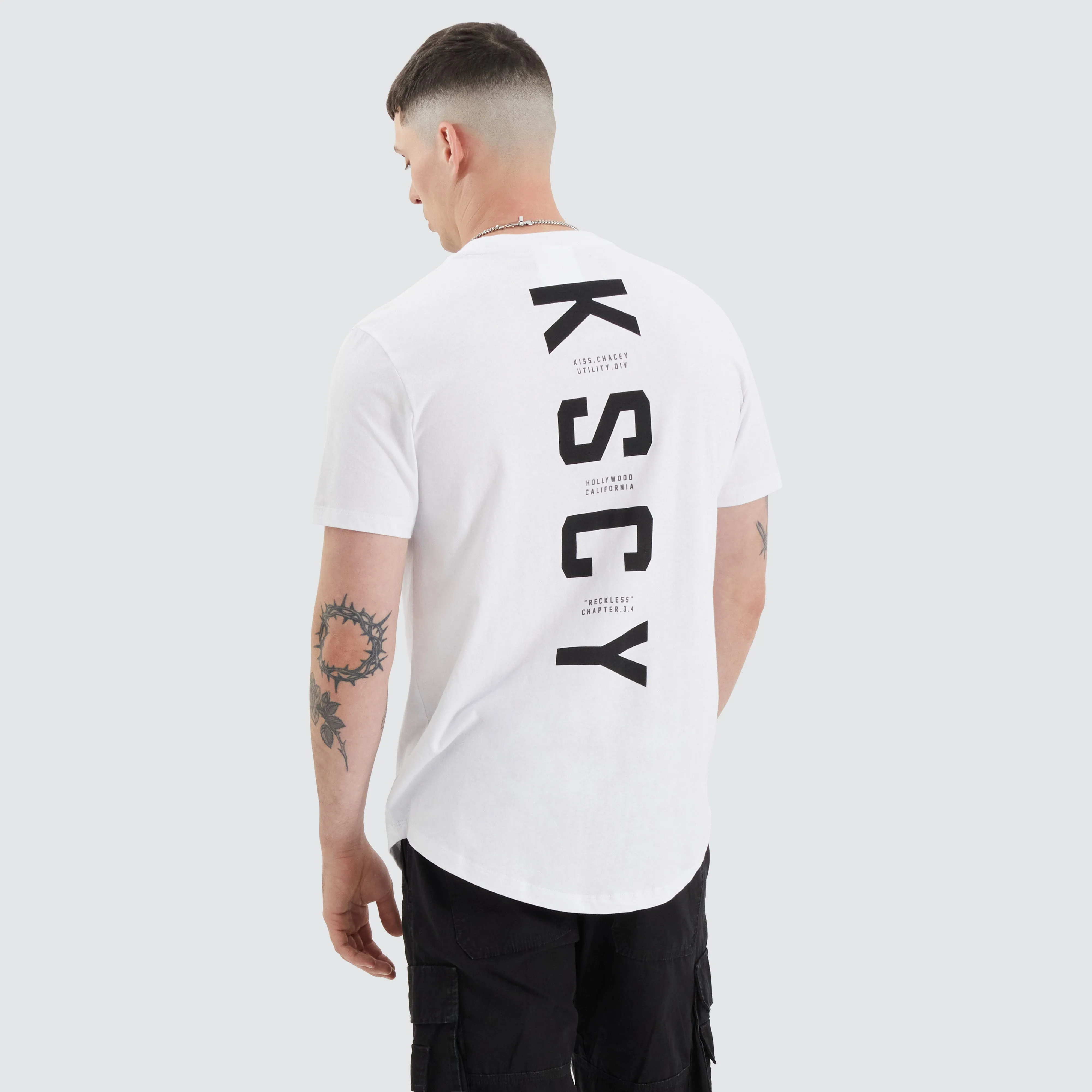 Ilment Dual Curved Tee Optical White sold by Neverland