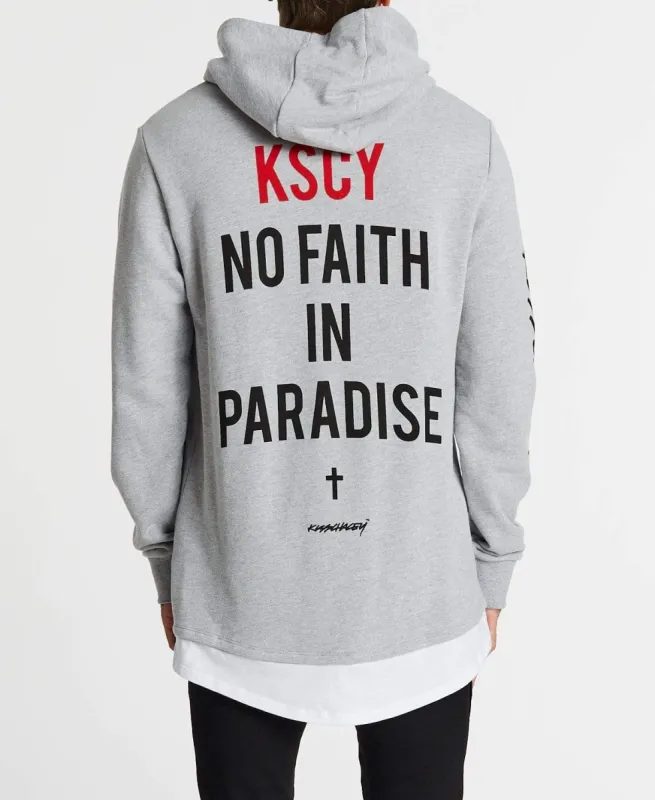Faithless Layered Baseball Hoodie Grey Marle sold by Neverland