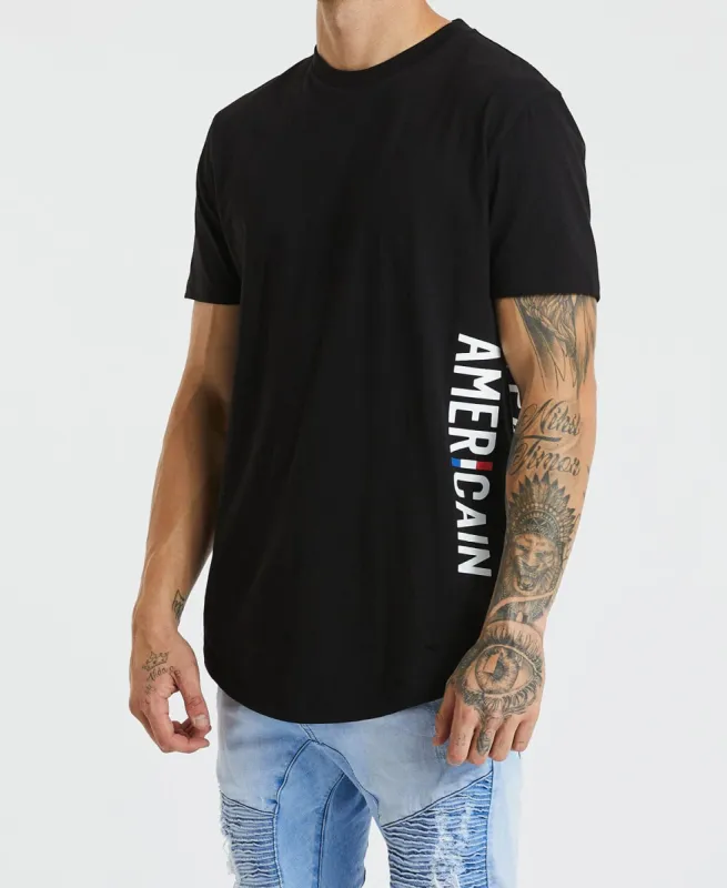 Avalon Dual Curved T-Shirt Jet Black sold by Neverland