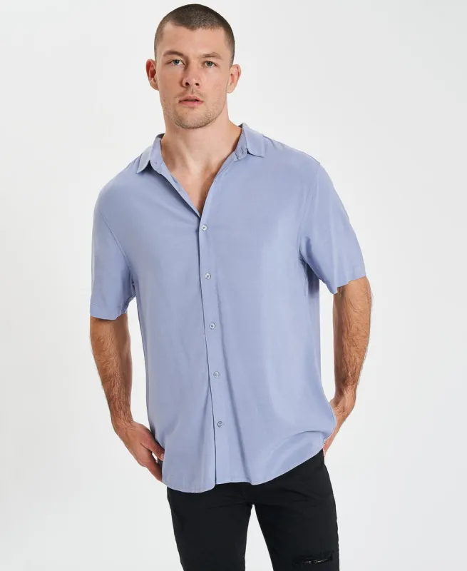 Oxford Relaxed Short Sleeve Shirt Rain sold by Neverland