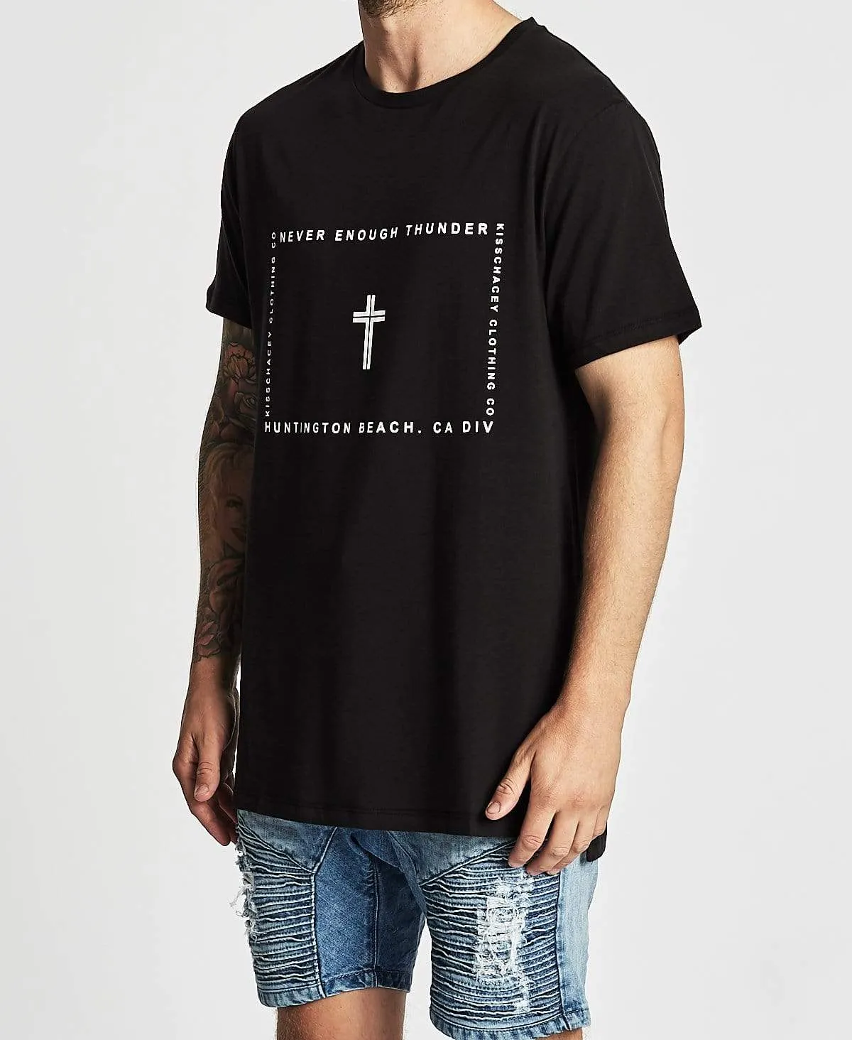 Evolution Tall Step Hem T-Shirt Jet Black sold by Neverland product image thumbnail 3