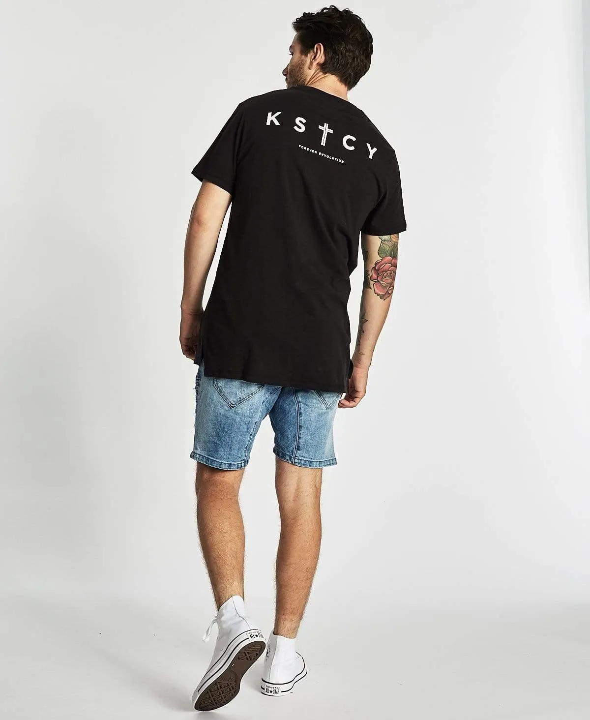 Evolution Tall Step Hem T-Shirt Jet Black sold by Neverland product image thumbnail 4