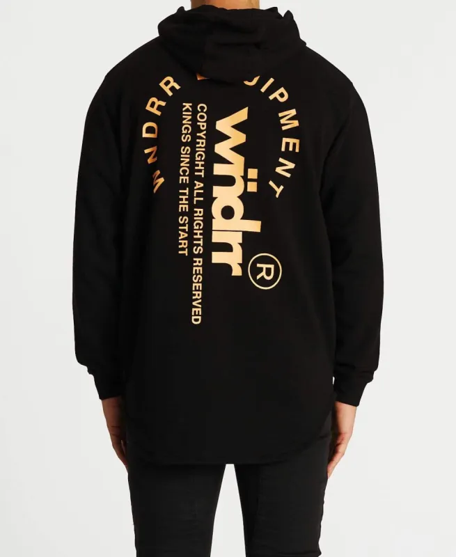 Stage Curved Hem Hoodie Black/Orange sold by Neverland