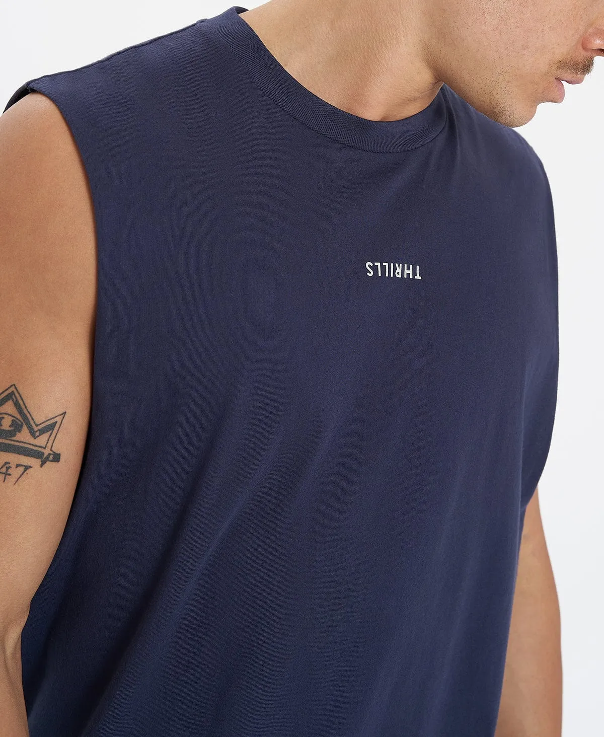Minimal Thrills Merch Fit Muscle Tee Station Navy sold by Neverland product image thumbnail 4